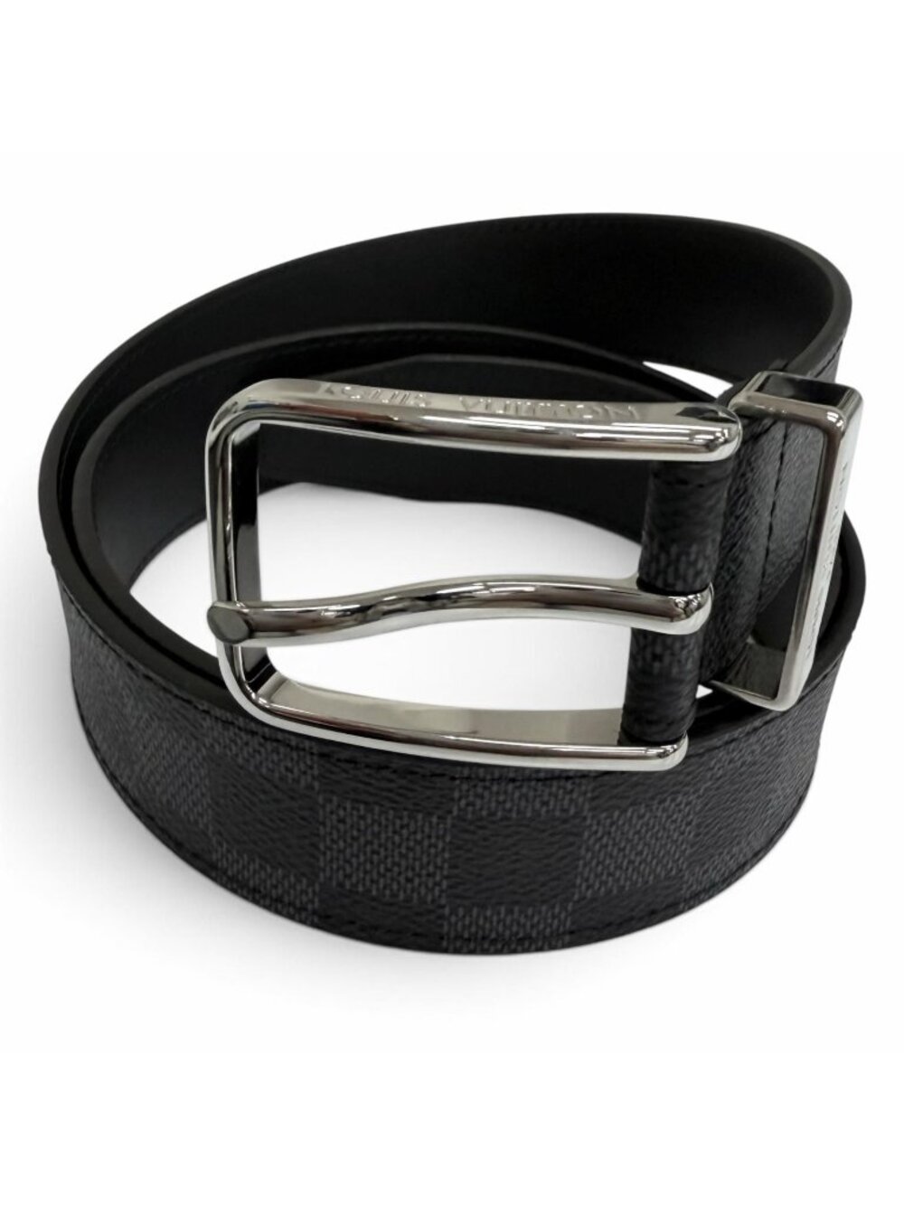 Louis Vuitton Belt Pont Neuf 35 Damier Graphite Leather Black 95/38